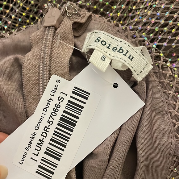 Baltic Born Lumi Sparkle Gown - Dusty Violet Purple Formal Wedding Guest Dress - Picture 4 of 4